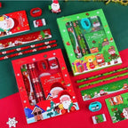 Christmas Stationery Giftset (Pack of 6 Items) 1 Eraser, 1 Sharpener, 1 Scale, 1 Diary, 2 Pencils for Kids