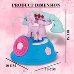 VGRASSP Classic Dial Receiver Simulation Telephone Toy for Kids - Rotating Number Dial with Calling Sound Effect - Storytelling Toy Phone Accompanied with Lights - Color As Per Stock