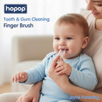 Hopop Silicone Baby Finger Toothbrush with Case | Great for Massaging & Cleaning Gums | BPA-Free Soft Finger Manual Toothbrush For Kids & New Born Baby | Oral Care For 0+ Months | Pack of 2