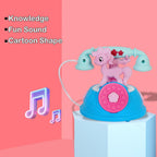 VGRASSP Classic Dial Receiver Simulation Telephone Toy for Kids - Rotating Number Dial with Calling Sound Effect - Storytelling Toy Phone Accompanied with Lights - Color As Per Stock