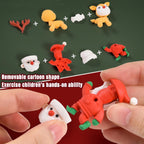 Cute Cartoon Mini Eraser Merry Christmas Stationery Gift for Kids Kawaii Stationary for Kids Christmas Gifts School Stationery Kit Stationary Set School Gift (Pack of 6)