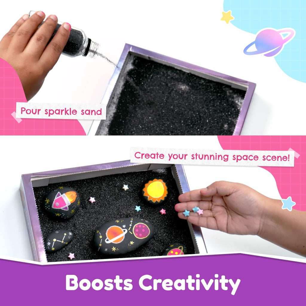 Bloomingo Soar into Space Rock Painting Kit for Kids – Creative Painting Craft Gift for Boys & Girls | Non-Toxic Paints & Safe Accessories | Sparks Imagination, Creativity & Learning | Ages 4+