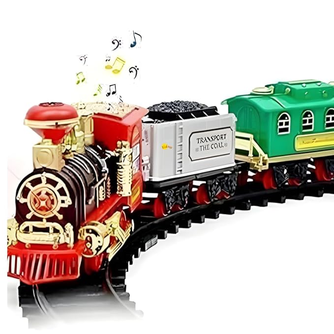 Choo Choo Classic Train Set Toy | Battery-Operated Steam Train with Real Smoke, Light & Sound | Easy Track Assembly | Educational Toy for Kids, Boys & Girls