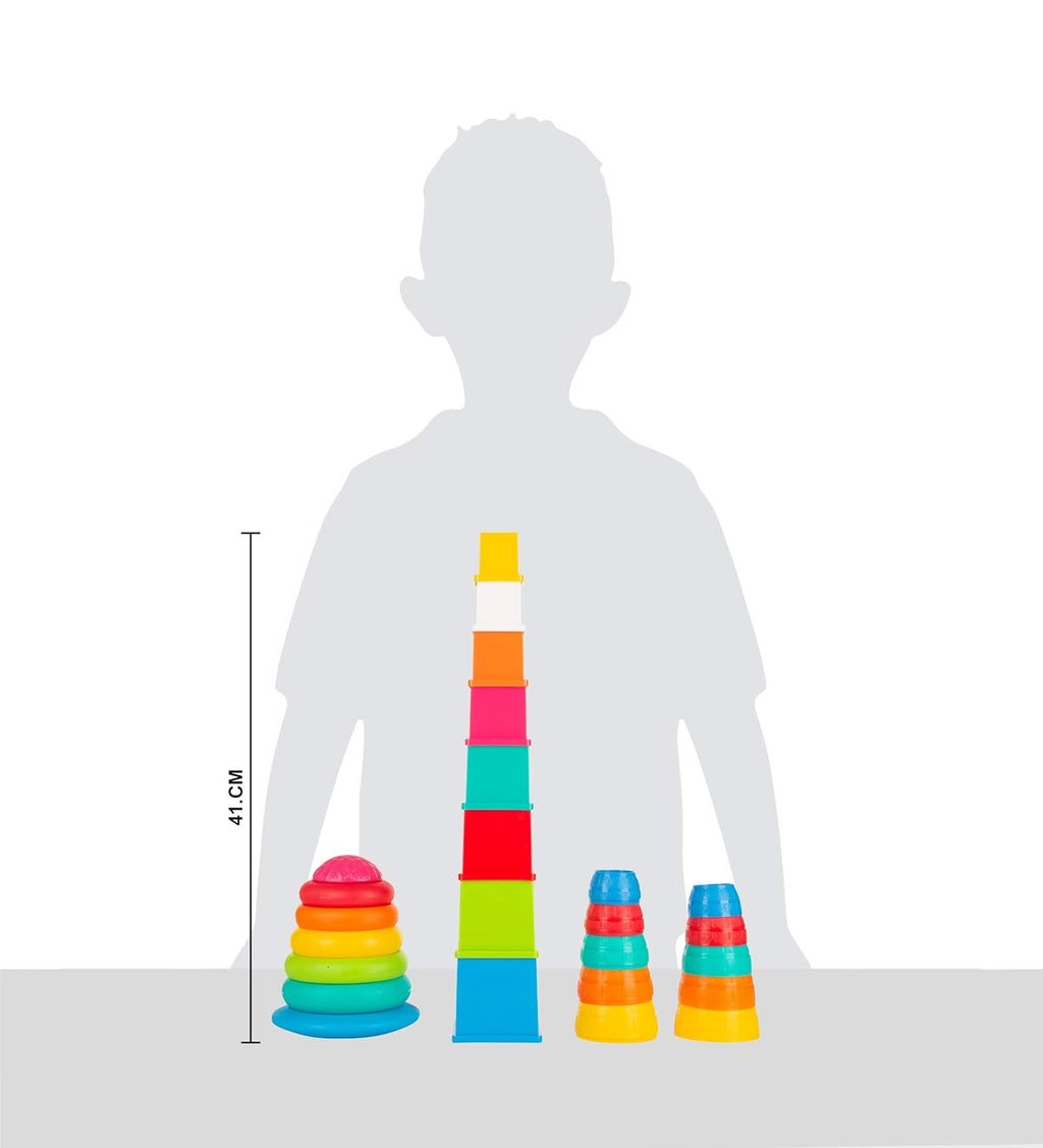 Giggles Funskool Stack N Nest, Nesting & Stackable Toy Blocks for Kids, Encourages Learning & Development, Fun Activity for Babies, Gift Set for Kid, Age 6+ Months