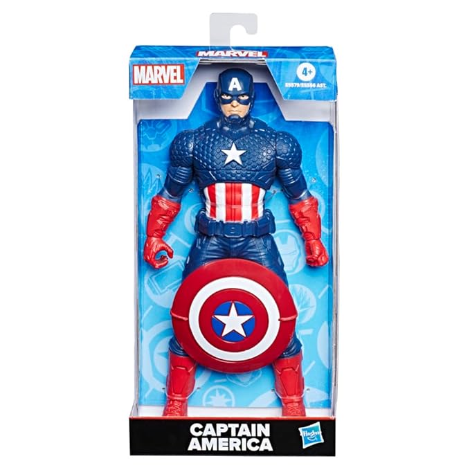MARVEL Avengers Captain America 9.5-inch Scale Action Figure Toy, Comics-Inspired Design, for Ages 4 and Up