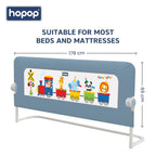 Hopop Baby Bed Rail Guard for Baby Safety | Bed Railing for Safety | Foldable Single Bed Side Protector for Falling | Adjustable Height | Bed Rails |183cm x 69 cm | Blue