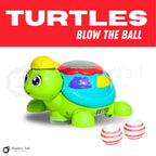 MONKEYTAIL Blow The Ball Turtle Toy for Kids | Air Floating Ball Game with Music & Lights | Fun Sensory Playset for Toddlers | Battery Operated Animal Figure Toy as Birthday Gift for Boys Girls Age 3+
