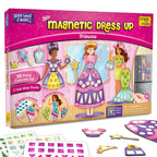 Imagimake DIY Magnetic Dress-Up Princess |Pretend Play Toys for Girls | 30 Magnetic Dresses & Accessories | Interchange & Create Unlimited Outfits | Birthday Gift for Girls Ages 3,4,5,6,7,Multicolour