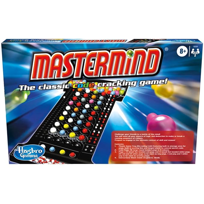 Hasbro Gaming Mastermind The Classic Code Cracking Game, Strategy Board Game for Kids and Adults, Board Game for Boys & Girls Ages 8+