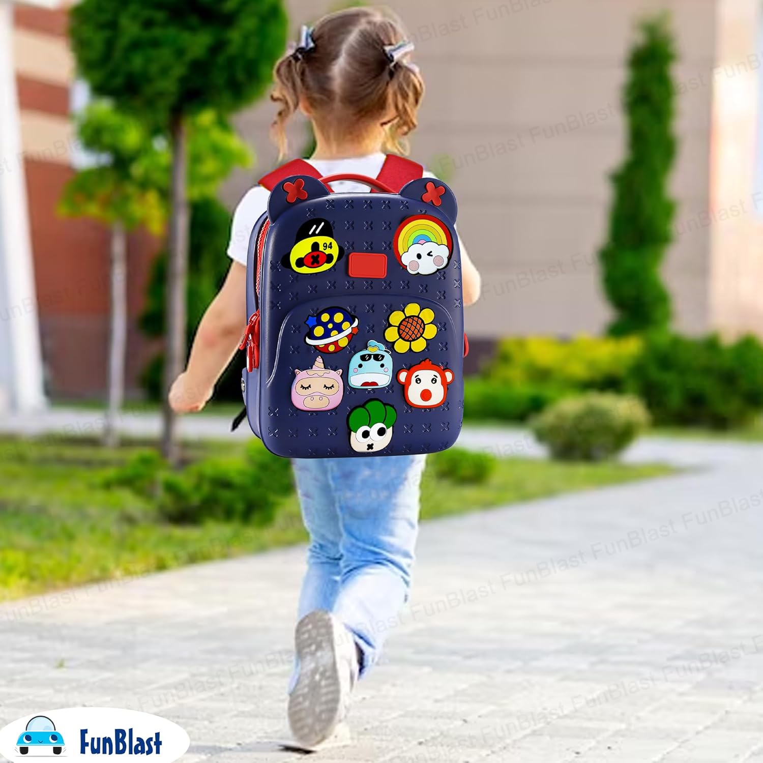 FunBlast Bagpack for Children - Bag for Pre-Schoolers Kids, Small Picnic Bag for Baby, Boys, Girls, Lightweight Miniature Bags for Kids, Boys, Girls (33.2 X 24.8 X 20 Cm)
