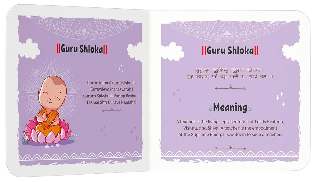 Shlokas and Mantras for Kids – Illustrated Padded Board Book: Simple Sanskrit Shlokas with English & Hindi Translations | First Spiritual Book to Teach Indian Culture, Values & Devotional Practices | Book for Toddlers, Preschoolers & Early Readers | Ag...