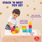 Giggles Funskool Stack N Nest, Nesting & Stackable Toy Blocks for Kids, Encourages Learning & Development, Fun Activity for Babies, Gift Set for Kid, Age 6+ Months
