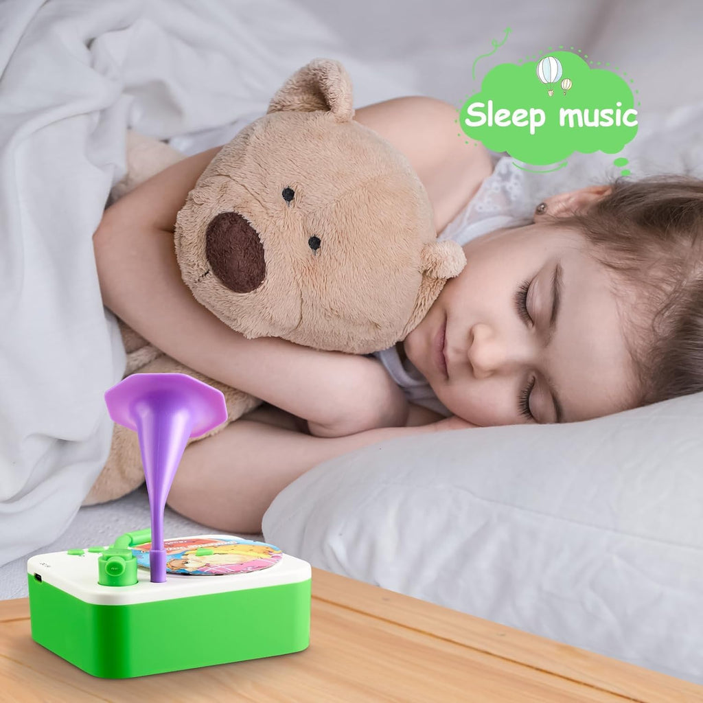 Kids Gramophone Music Player | Educational Phonograph Toy with 96 Story & Learning Cards,Toddler Early Learning Birthday Gift with Music, Rhymes & Stories for Boys & Girls Ages 6 Multicolor