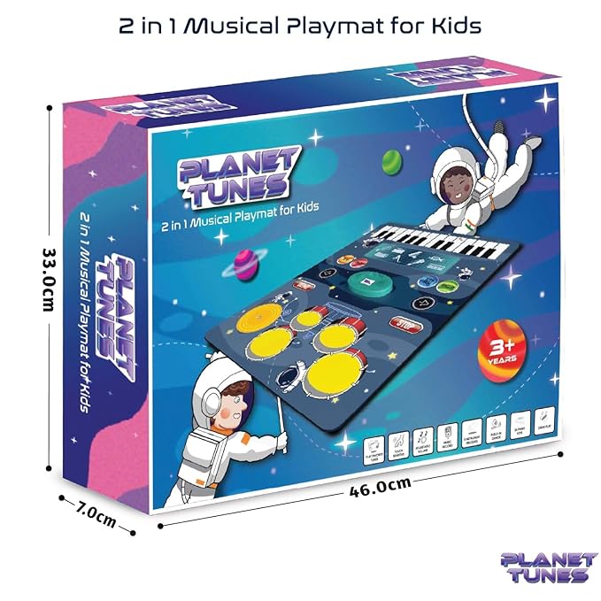 2-in-1 Musical jam playmat (Carpet Piano), Musical Toy for Kids Above 3 Years (Multi-Color)