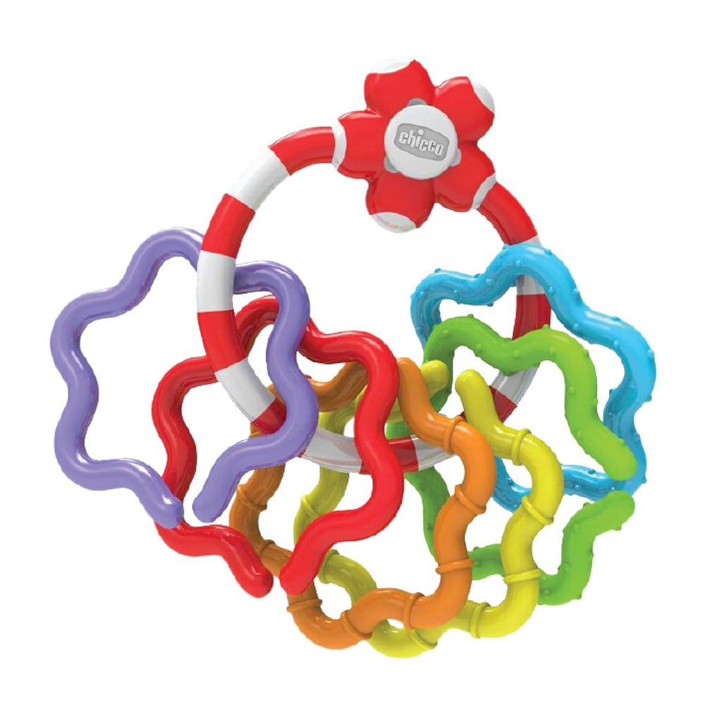 Chicco Easy Grasp Rings| Rattle for Babies, Infants & Toddlers of 3 to 18 months| 6 Detachable Colorful Rings for Sensory Play |Paint-free