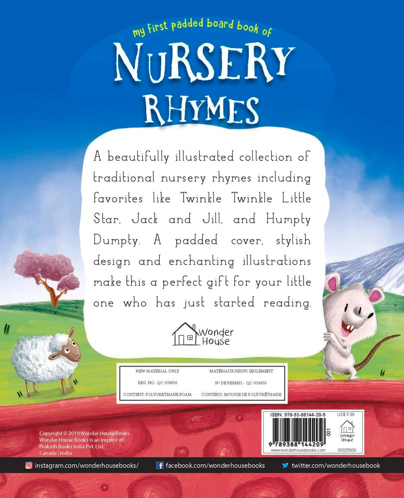 Nursery Rhymes – Board Book for Kids (My First Book Series): Illustrated Collection of Classic Rhymes Like Twinkle Twinkle, Humpty Dumpty, Jack and Jill & More | Early Learning Rhythm & Rhyme Book for Babies, Toddlers & Preschoolers | Ages 2–6 Years