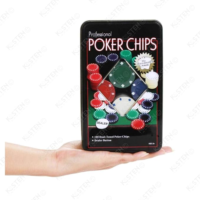 Kosten Professional Poker Set - 100PCS Multicolor Chips with Playing Cards - Casino Style Poker Game for Home, Parties & Game Nights