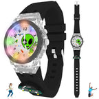 SPIKY Analog Watch for Kids | 3D Cartoon | 7 Multicolor LED Luminous Lights with Silicone Strap | Unisex Best Birthday Gift | Analogue Wrist Watches for Boys & Girls | Age 3-10 yrs