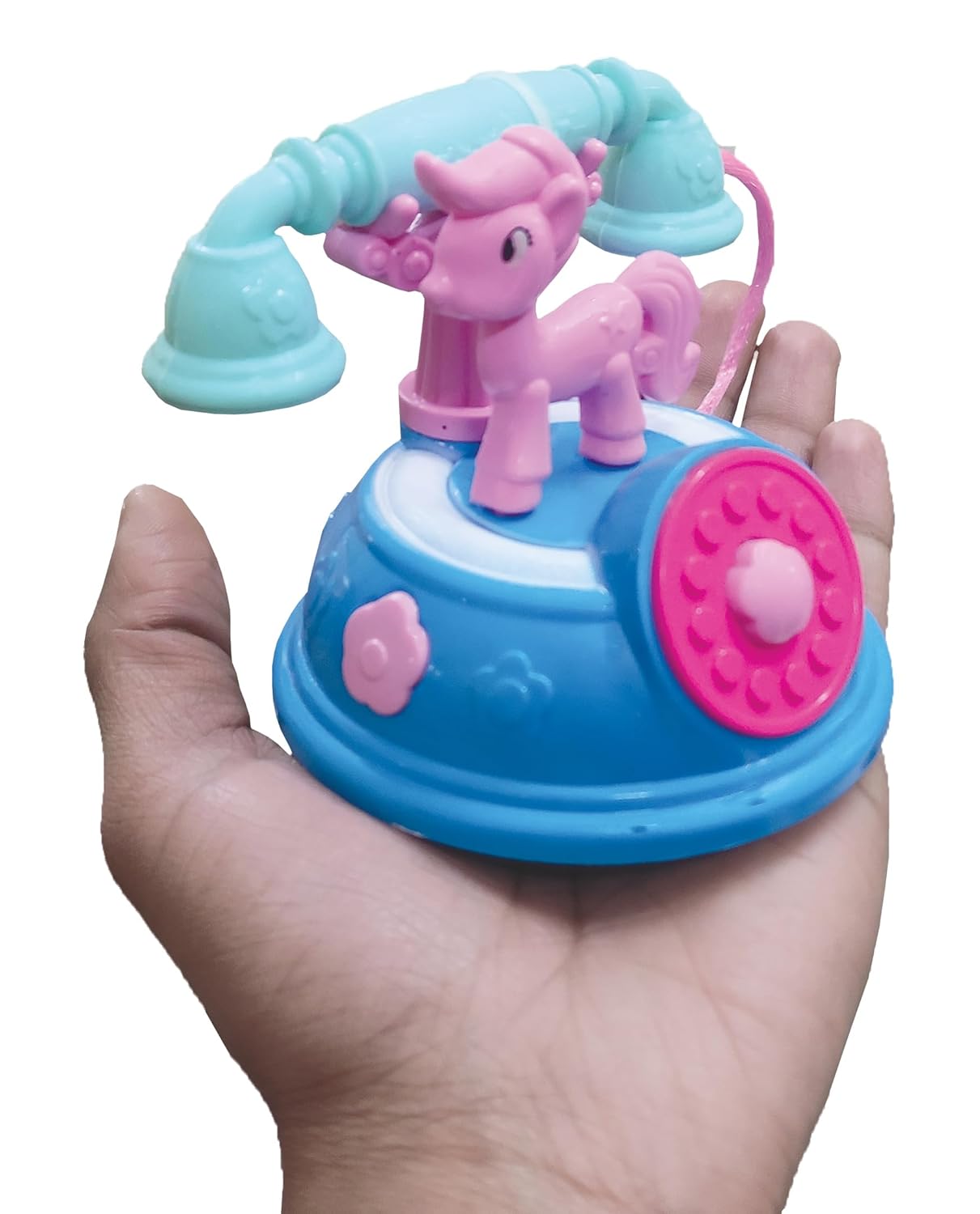 VGRASSP Classic Dial Receiver Simulation Telephone Toy for Kids - Rotating Number Dial with Calling Sound Effect - Storytelling Toy Phone Accompanied with Lights - Color As Per Stock