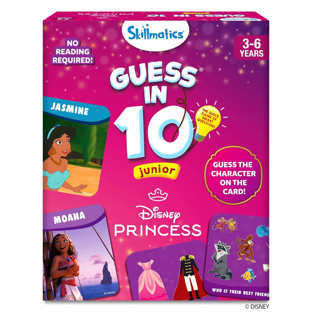 Skillmatics Guess in 10 Disney, Card Game for Girls, Boys, Kids, Teens, Adults, Who Love Cinderella, Mickey Mouse, Moana, Gifts for Ages 6, 7, 8, 9 and Up