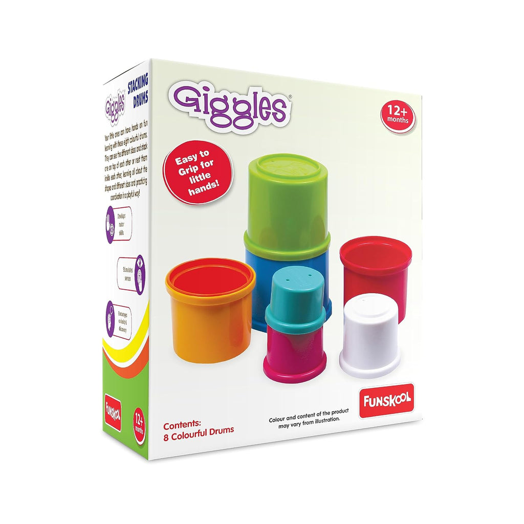 Giggles Funskool Stack N Nest, Nesting & Stackable Toy Blocks for Kids, Encourages Learning & Development, Fun Activity for Babies, Gift Set for Kid, Age 6+ Months