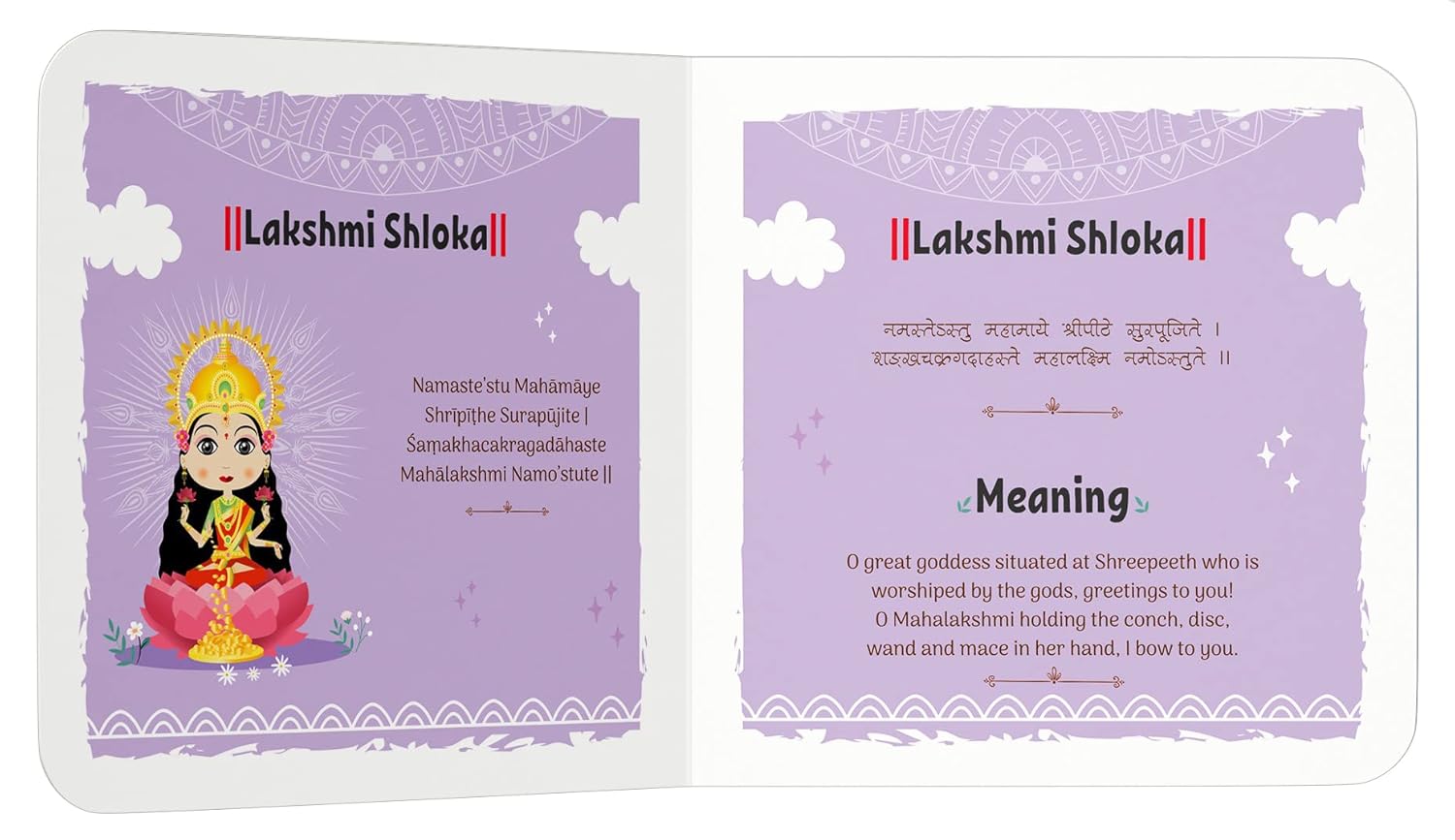 Shlokas and Mantras for Kids – Illustrated Padded Board Book: Simple Sanskrit Shlokas with English & Hindi Translations | First Spiritual Book to Teach Indian Culture, Values & Devotional Practices | Book for Toddlers, Preschoolers & Early Readers | Ag...