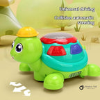 MONKEYTAIL Blow The Ball Turtle Toy for Kids | Air Floating Ball Game with Music & Lights | Fun Sensory Playset for Toddlers | Battery Operated Animal Figure Toy as Birthday Gift for Boys Girls Age 3+