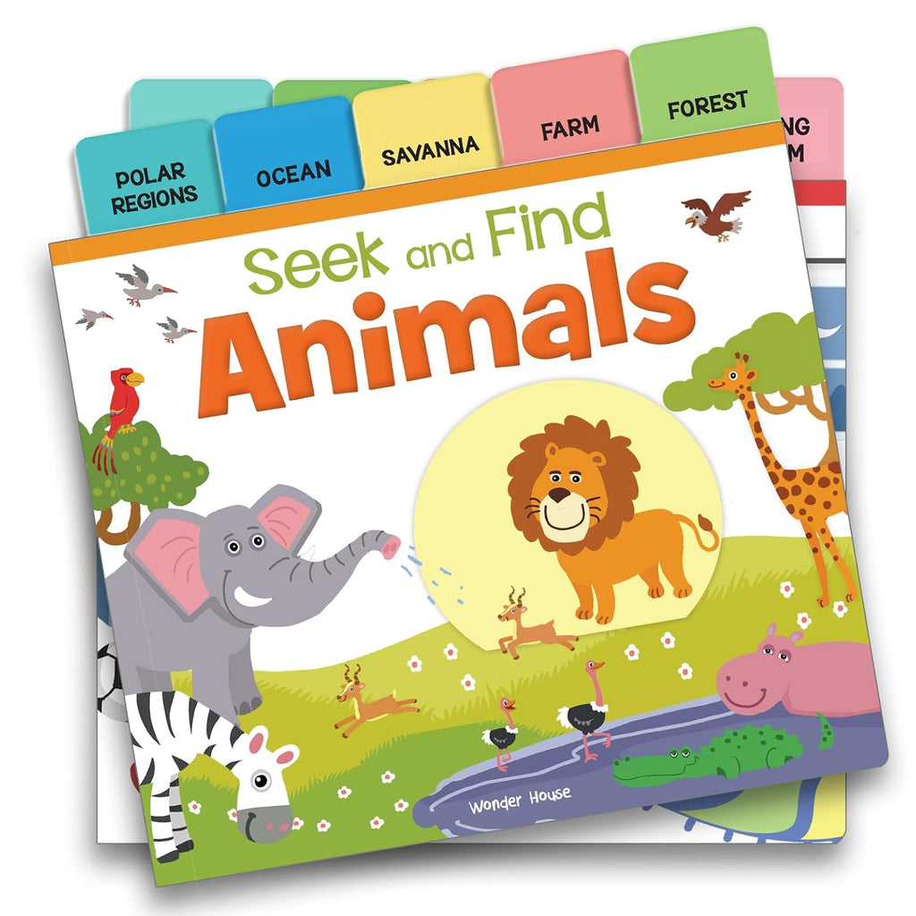 Seek And Find - Animals : Early Learning Board Books With Tabs
