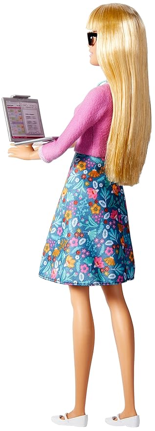 Barbie® Teacher Doll, Blonde, with 10 Teaching Accessories, Including Spinning Globe and a Laptop That Opens and Closes, Gift for 3 to 7 Year Olds