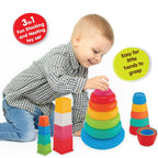 Giggles Funskool Stack N Nest, Nesting & Stackable Toy Blocks for Kids, Encourages Learning & Development, Fun Activity for Babies, Gift Set for Kid, Age 6+ Months