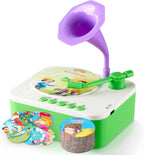 Kids Gramophone Music Player | Educational Phonograph Toy with 96 Story & Learning Cards,Toddler Early Learning Birthday Gift with Music, Rhymes & Stories for Boys & Girls Ages 6 Multicolor