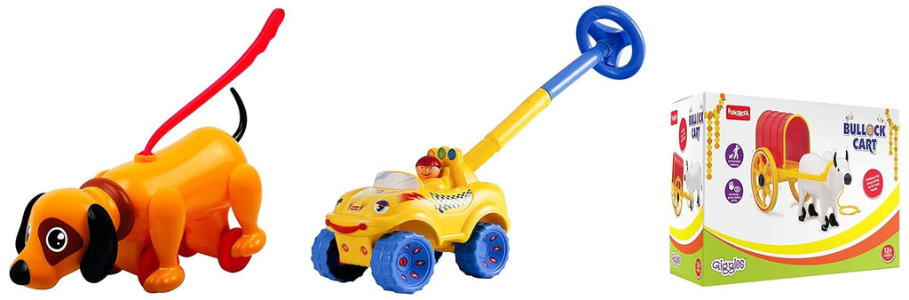 Giggles Funskool Walk N Drive Truck, Fun & Development Toy for Babies, Encourage Walking in Infants, Improve Balance & Coordination, Stimulate Senses, Multicolour, Gift Set for Kids, Ages 18+ Months