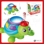 MONKEYTAIL Blow The Ball Turtle Toy for Kids | Air Floating Ball Game with Music & Lights | Fun Sensory Playset for Toddlers | Battery Operated Animal Figure Toy as Birthday Gift for Boys Girls Age 3+