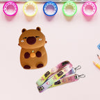 Shoulder Bag for Kids Capybara Wallet Travel Bag Zipper Silicone Bag Dark Brown