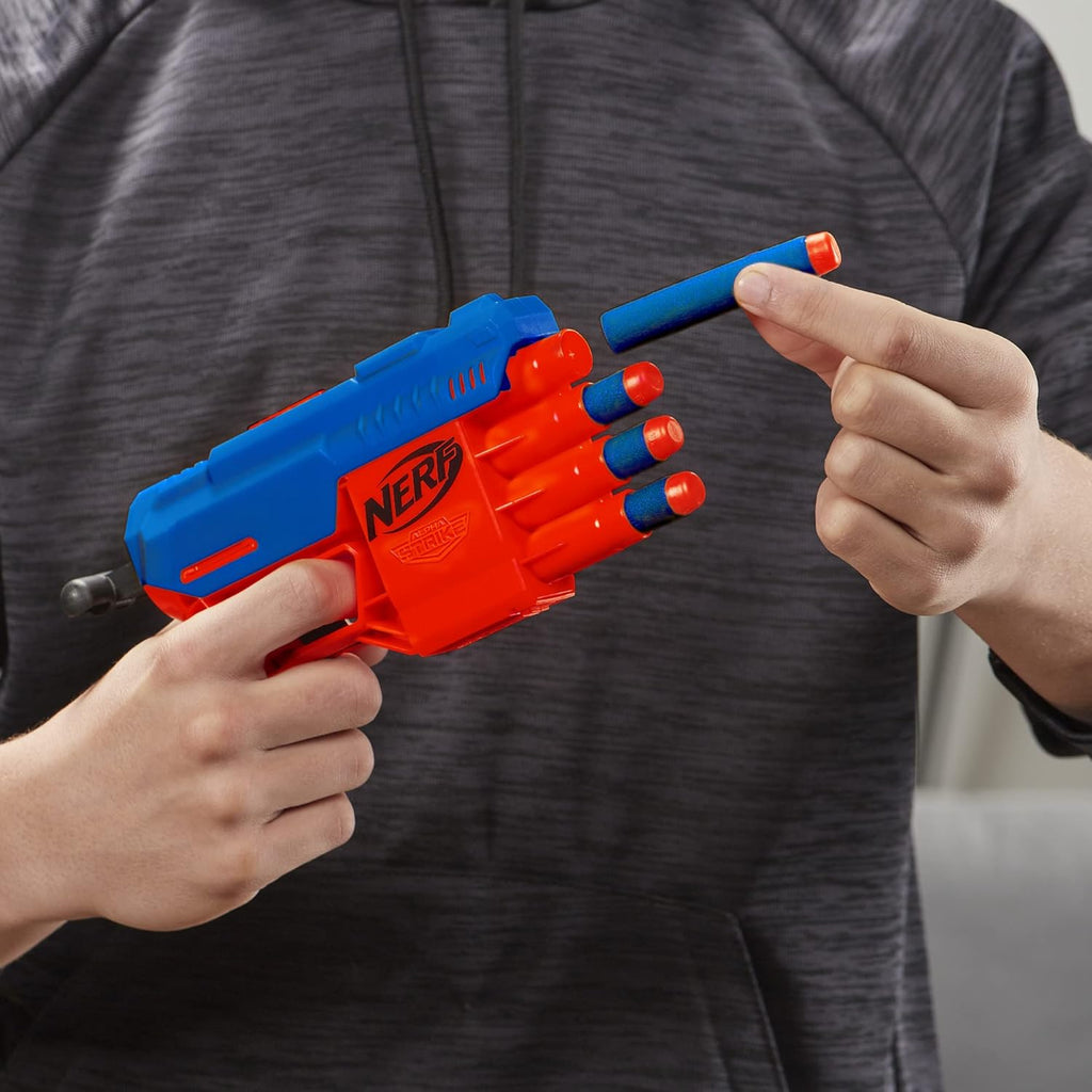 Nerf Alpha Strike Claw Qs-4 Blaster 4 Official Nerf Elite Foam Darts,Multicolor