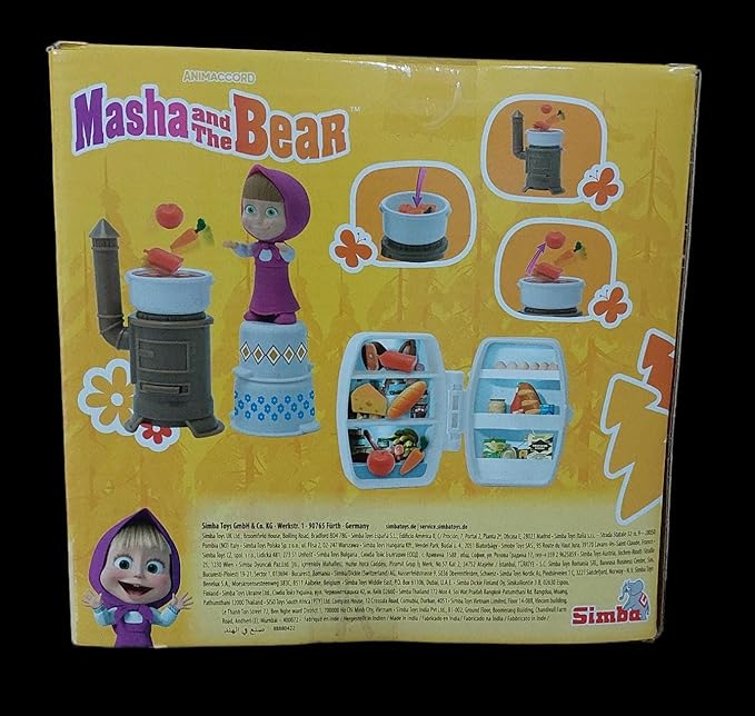 Masha and the Bear Mini Cooking Set By Fratelli Masha Doll Playset With Cooking Set 2 Inch Masha Doll and Ts Cooking Accessories