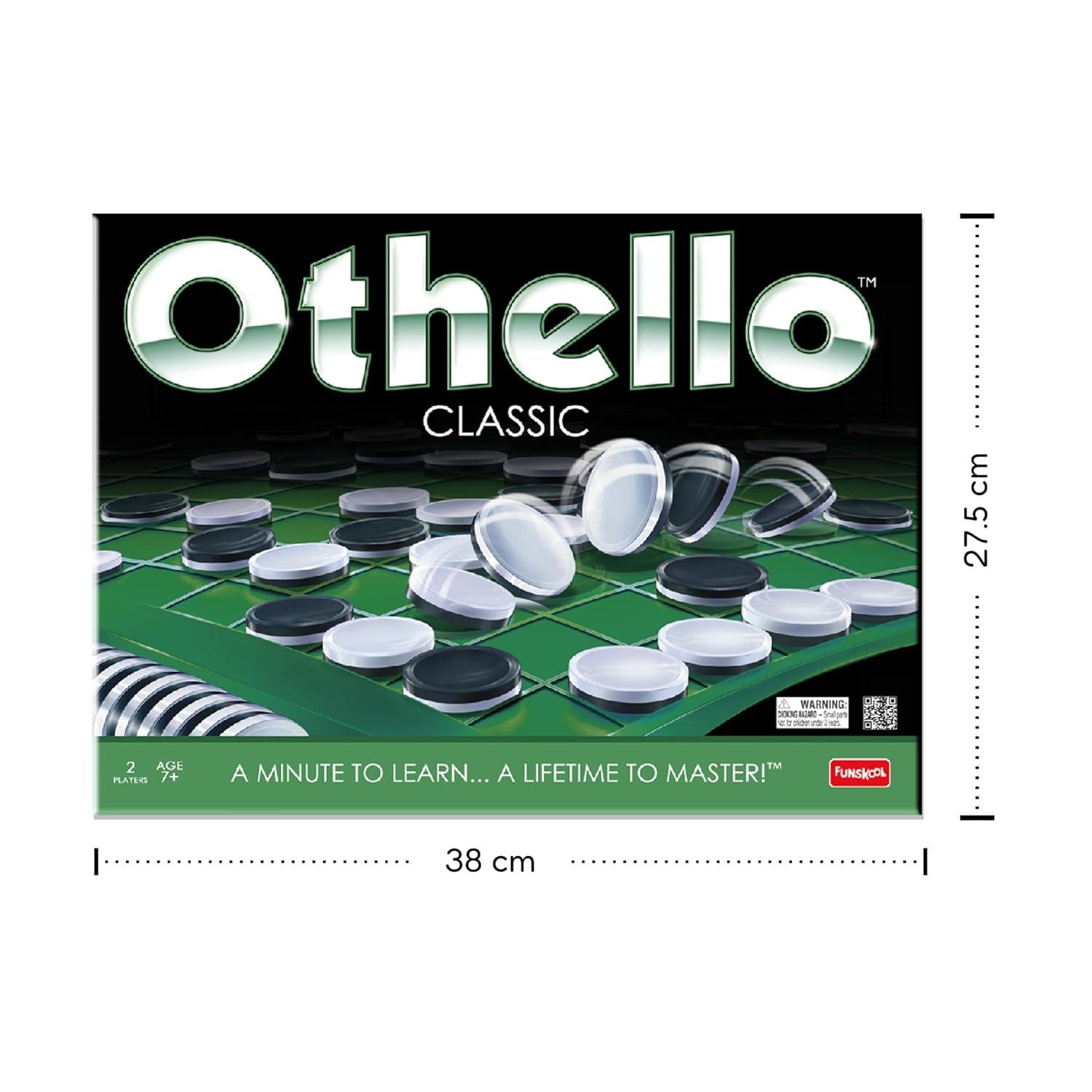 Funskool Othello Classic, Strategy Game, Board Game for Kids, Adults, Families, Educational, Fun, 2 Players, Family Fun, Learning Activity Toy for Childrens, Gift Set for Kid, Ages 7+ Years