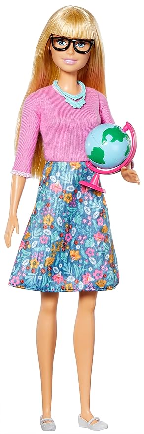 Barbie® Teacher Doll, Blonde, with 10 Teaching Accessories, Including Spinning Globe and a Laptop That Opens and Closes, Gift for 3 to 7 Year Olds