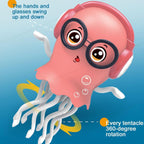 Dancing Jellyfish Toy, Light-up Musical Octopus with 360° Rotating Tentacles, Interactive Educational Kids Toy Dancing Jelly Fish - Random Colour