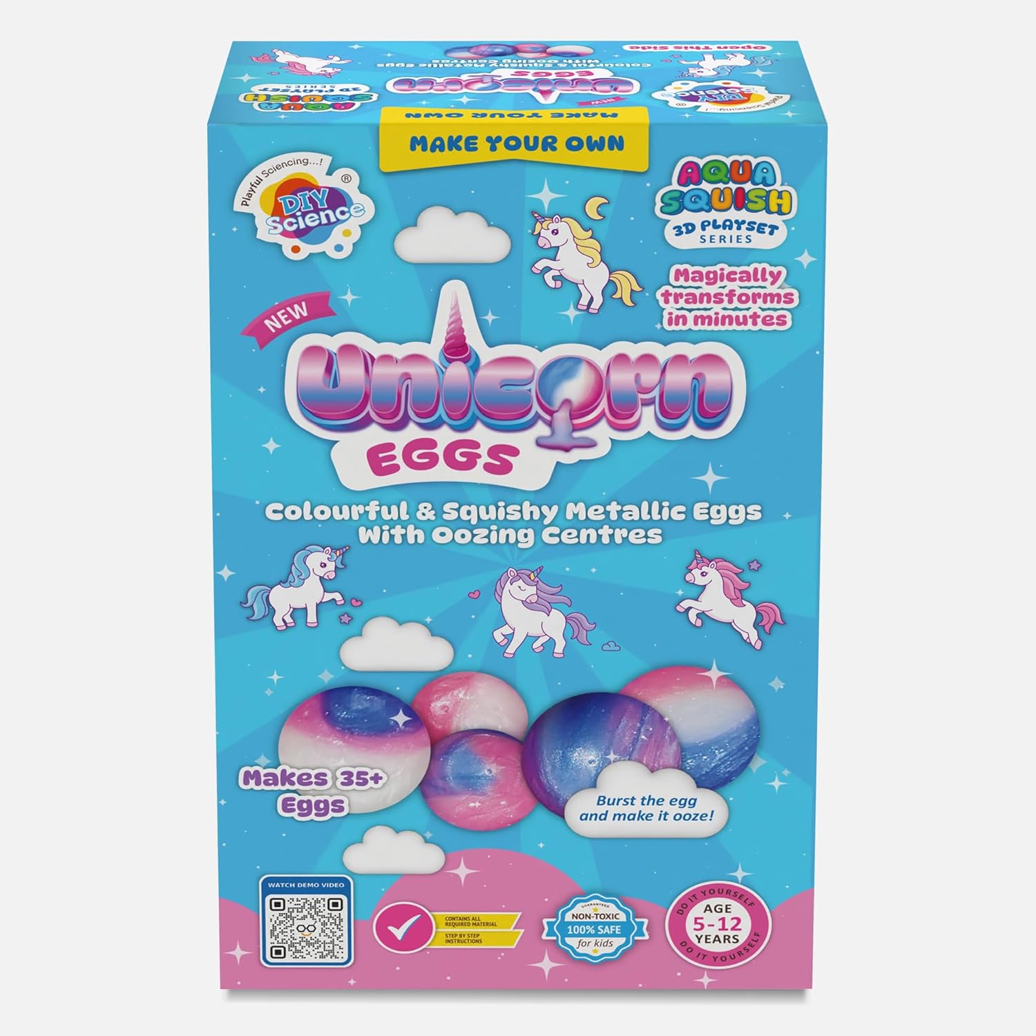 Rainbow Noodles Aqua Squish Kit | Make More Than 200 feet of 3D Colorful Soft and Squishy Noodles | Magic Water Elf Gel Toys for Girls and Boys | Ideal for Birthday Gift