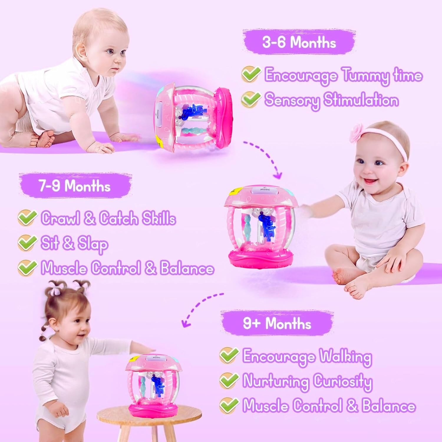 GRAPHENE Happy Horse Rotating Musical Drum Set for Toddlers Battery Operated Merry-Go-Round Toy with Lights Different Sounds & Lullaby Songs Multicolor (Pack of 1)