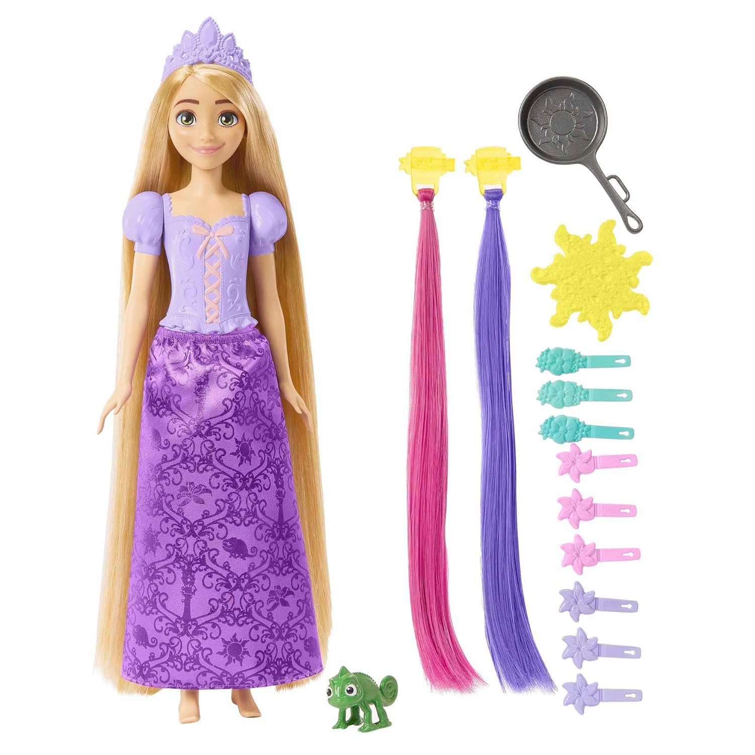 Disney Princess Toys, Rapunzel Doll with Color-Change Hair Extensions and Hair-Styling Pieces, Inspired by The Movie​​