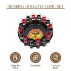 Roulette Drinking Game Set, 16 Glasses with 2 Balls, Black & Red, Casino Style