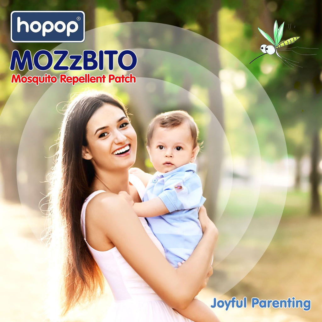 Hopop Mosquito Repellent Patches | MoZzbito 100% Natural Baby Mosquito Patches | Upto 12 Hour Protection Mosquito Sticker | Suitable for Kids & Adults | Deet Free | Pack of 24 | Transport
