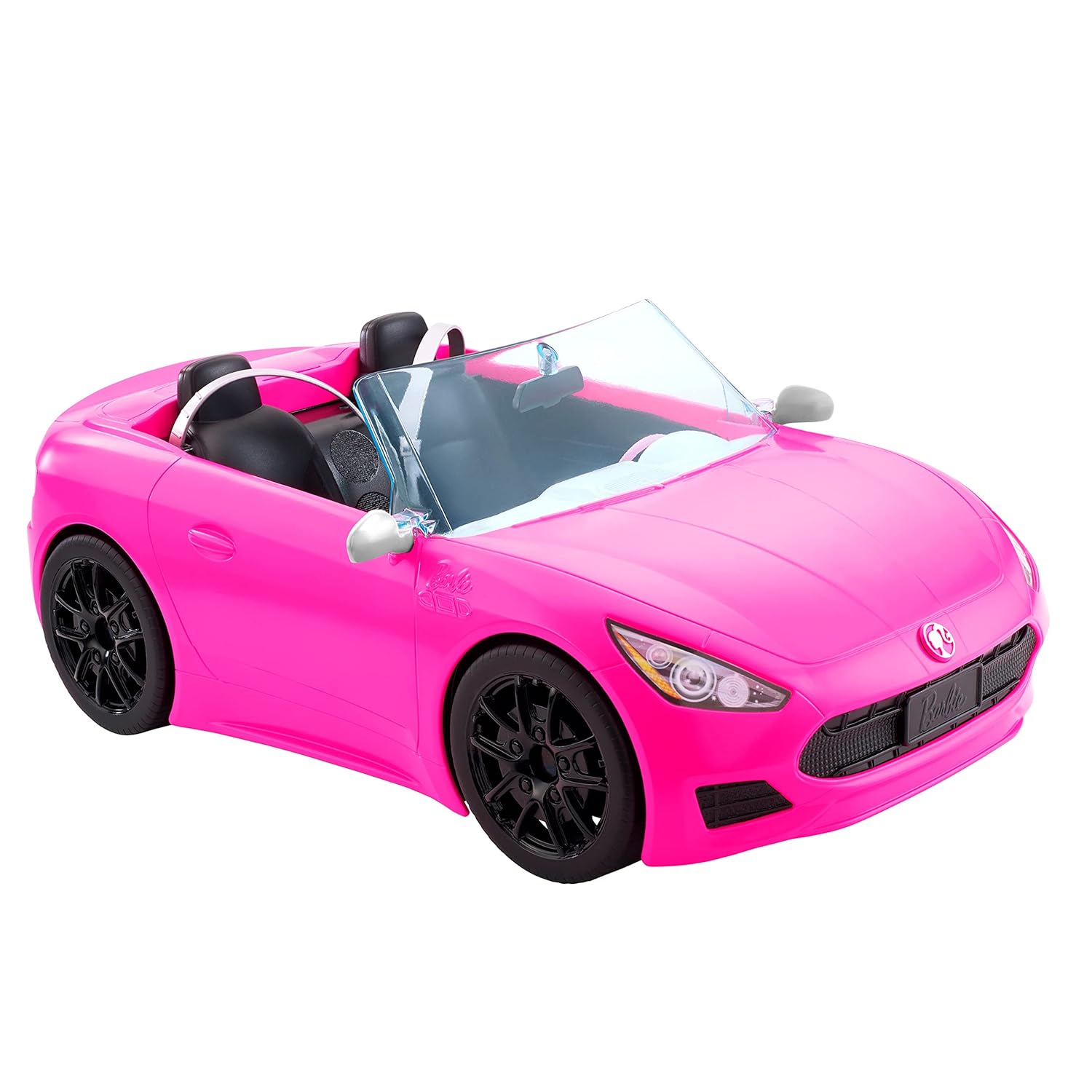 Barbie® Convertible 2-Seater Vehicle, Pink Car with Rolling Wheels & Realistic Details, Gift for 3 to 7 Year Olds