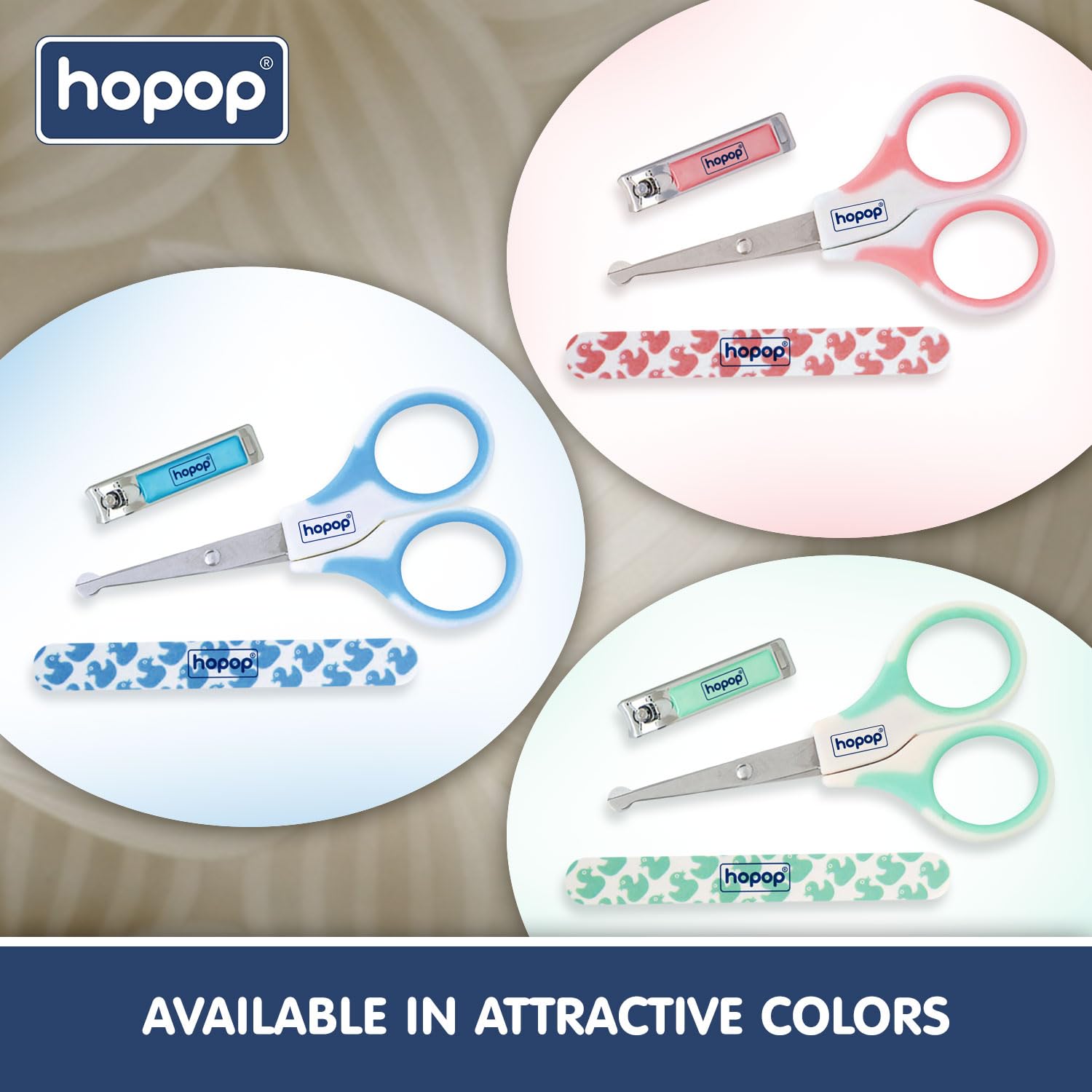 Hopop Grooming Kit for Newborn | 7 in 1 Baby Grooming Kit | Suitable for Newborns & Toddlers | Soft Bristle Hair Brush, Rounded Teeth Hair Comb, Nail Scissors, Nail Cutter, Nail File, Nose Cleaner, Finger Toothbrush with protective case | Blue