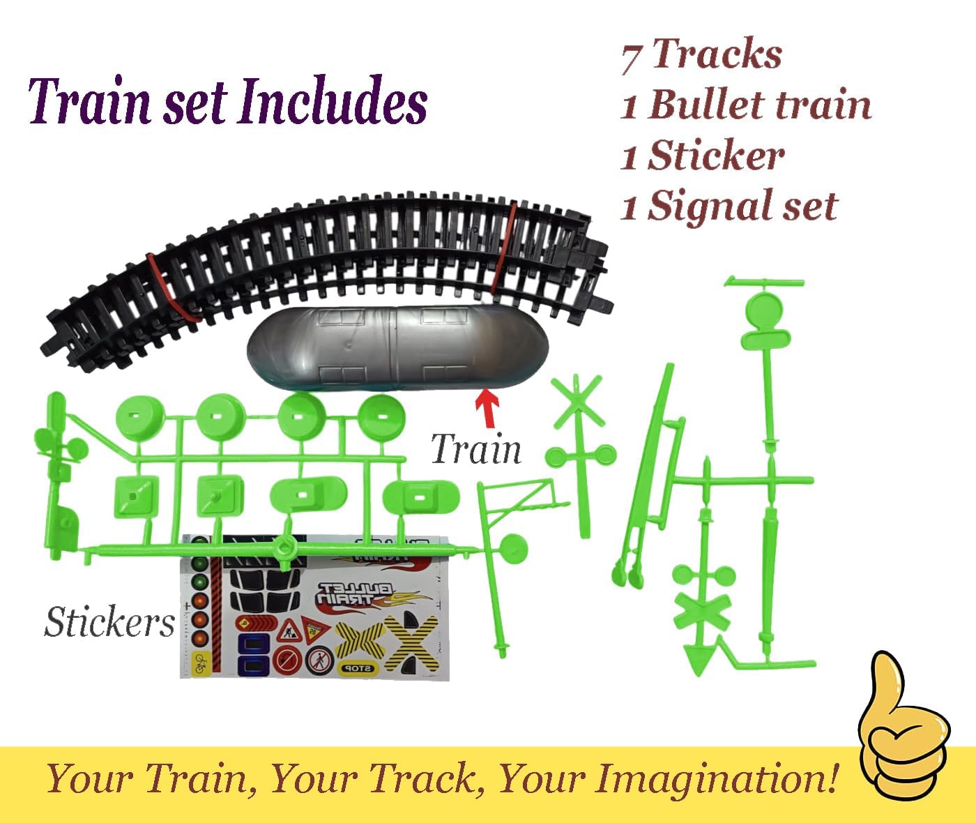 Magicwand Battery Operated High Speed Bullet Train| Electric Toy Train| Toy Train with Large Track Set for Kids[Pack of 2 Train Sets]