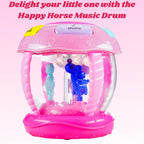 GRAPHENE Happy Horse Rotating Musical Drum Set for Toddlers Battery Operated Merry-Go-Round Toy with Lights Different Sounds & Lullaby Songs Multicolor (Pack of 1)