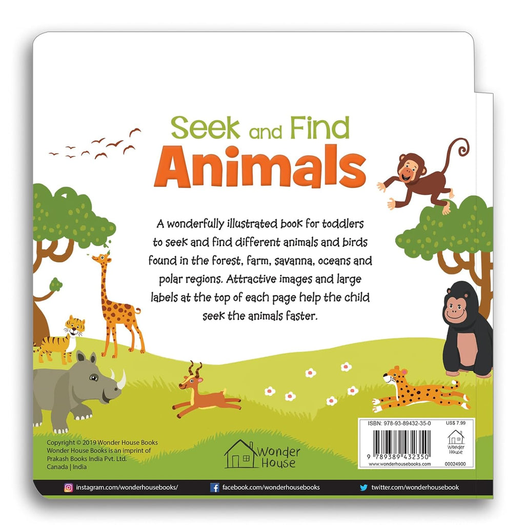 Seek And Find - Animals : Early Learning Board Books With Tabs