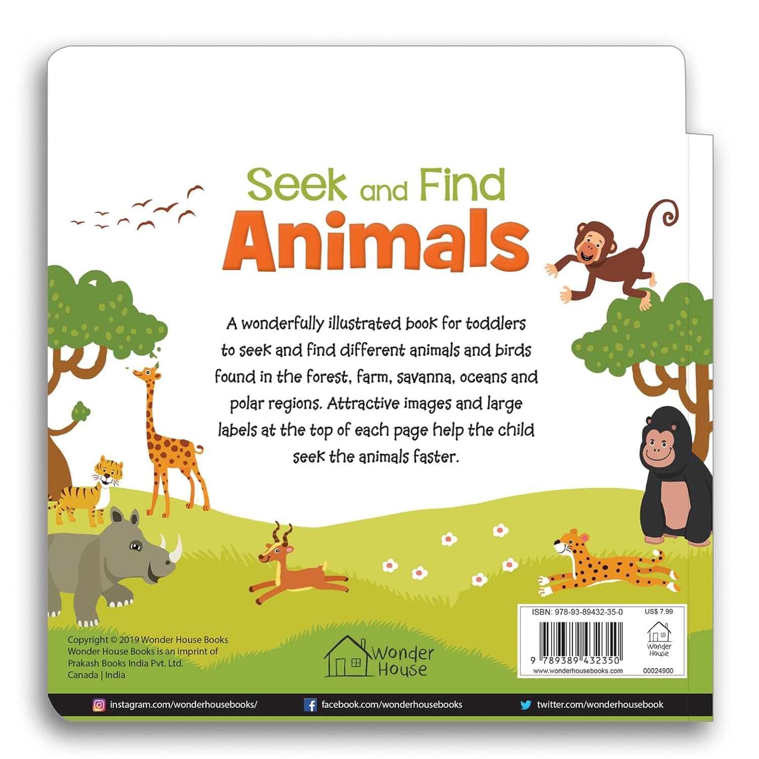 Seek And Find - Animals : Early Learning Board Books With Tabs